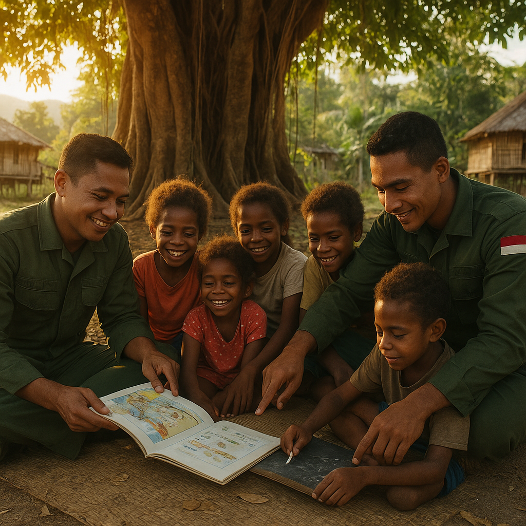 Cerita Kehangatan: TNI Mengajar Anak-anak Desa Membaca