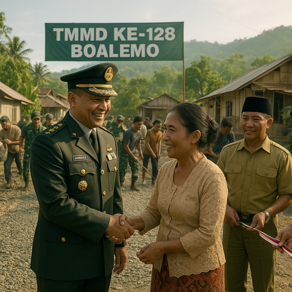 Kolaborasi Jadi Kunci, Pangdam XIII/Merdeka Tutup TMMD ke-128 di Boalemo untuk Membangun Desa