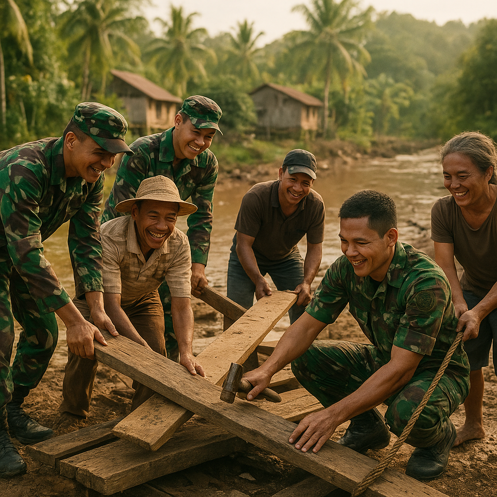 Kisah Hangat: Prajurit TNI Perbaiki Jembatan Rusak di Pelosok Halmahera