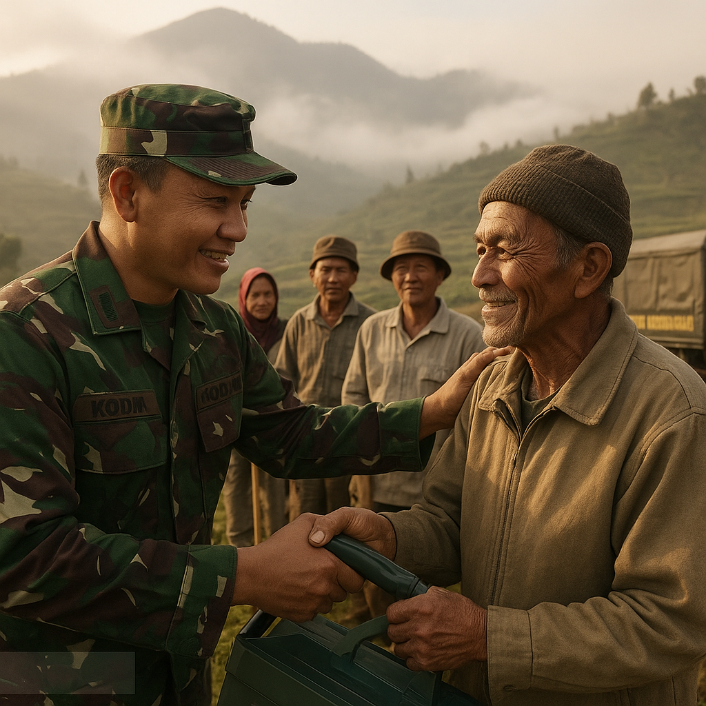 Bantuan Alat Tani dari TNI Sampai ke Petani Pegunungan Dieng