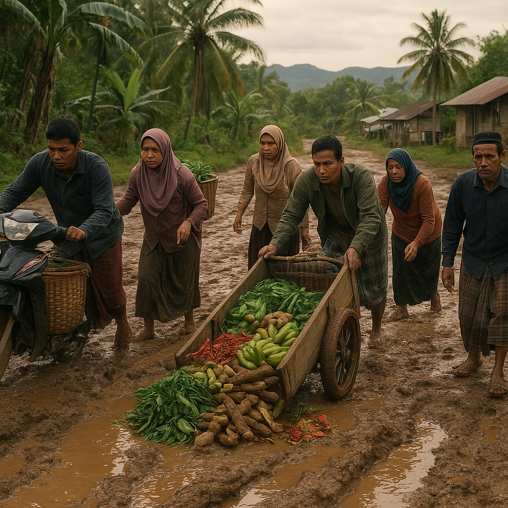 Warga Desa di Halmahera Barat Keluhkan Jalan Rusak Parah, Ganggu Hasil Kebun ke Pasar