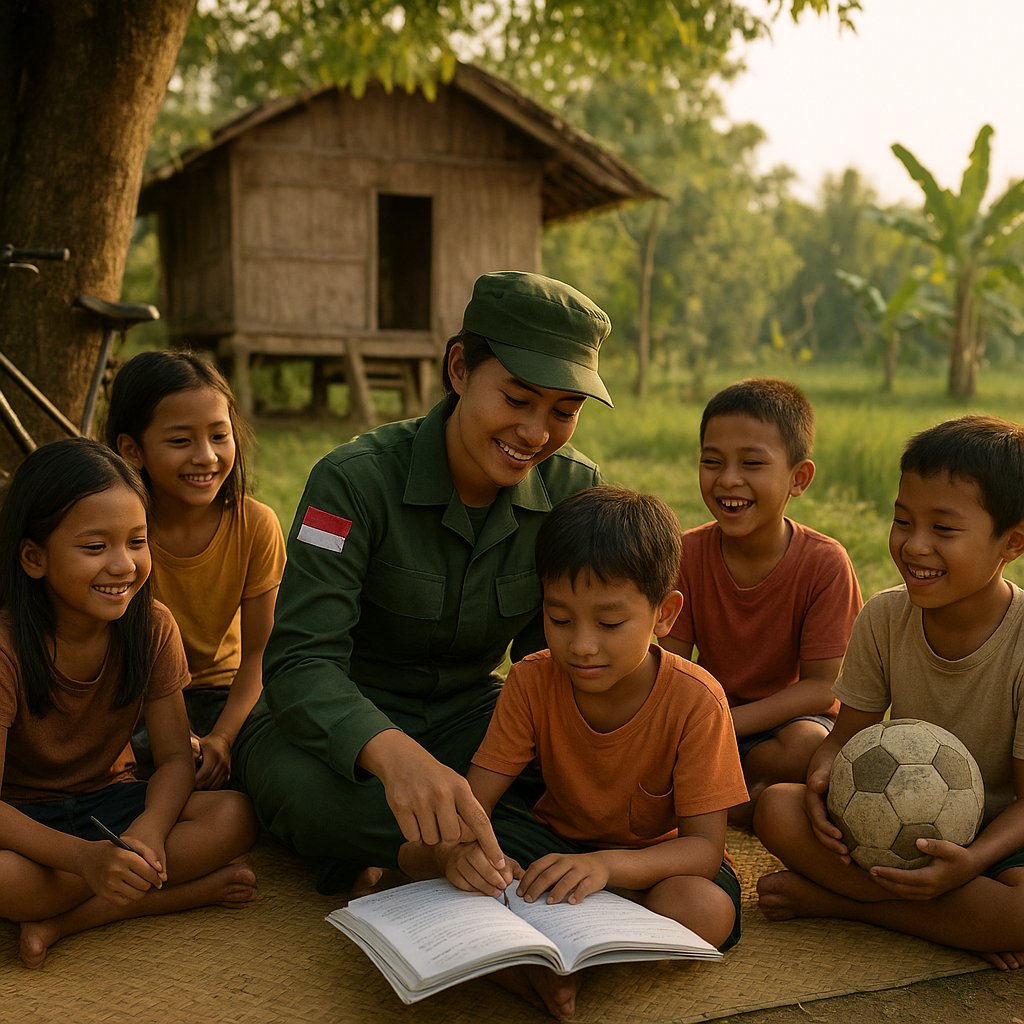 Cerita Hangat: Prajurit TNI Menjadi 'Bapak Asuh' untuk Anak-anak di Desa Binaan