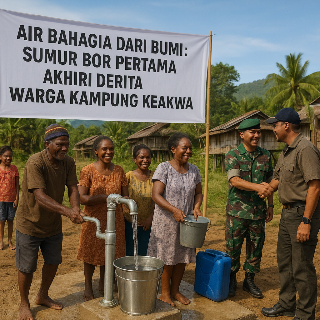 Air Bahagia dari Bumi: Sumur Bor Pertama Akhiri Derita Warga Kampung Keakwa