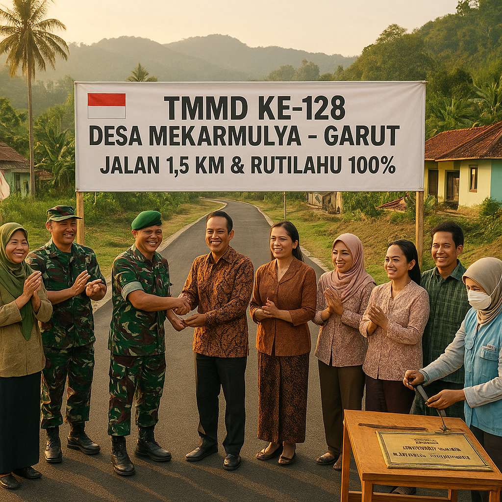 TMMD ke-128 Sukses Total, Jalan 1,5 Km hingga Rutilahu Rampung 100 Persen di Garut