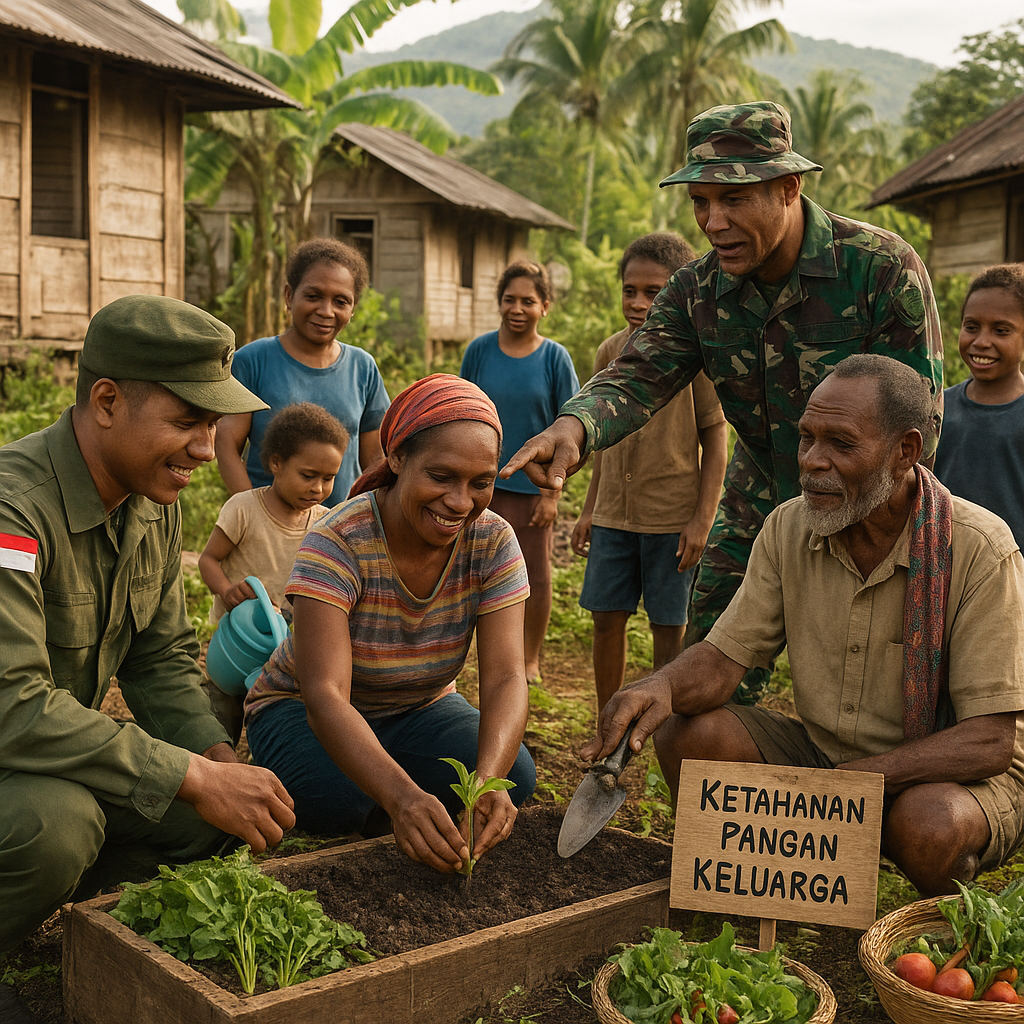 Dari Kebun ke Dapur: Prajurit TNI Ajarkan Warga Papua Manfaatkan Pekarangan untuk Ketahanan Pangan Keluarga