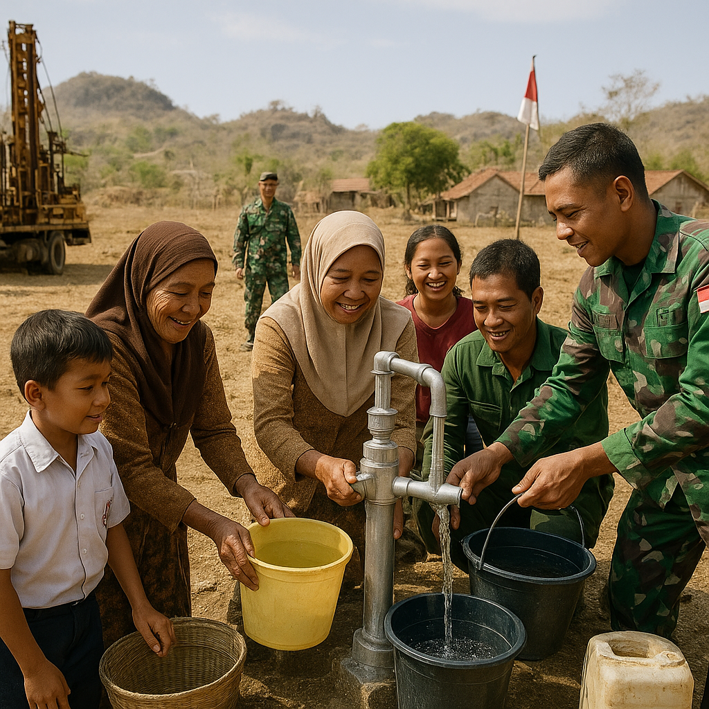 Sumur Bor TNI Akhirnya Jawab Keluhan Warga Kering di Gunungkidul