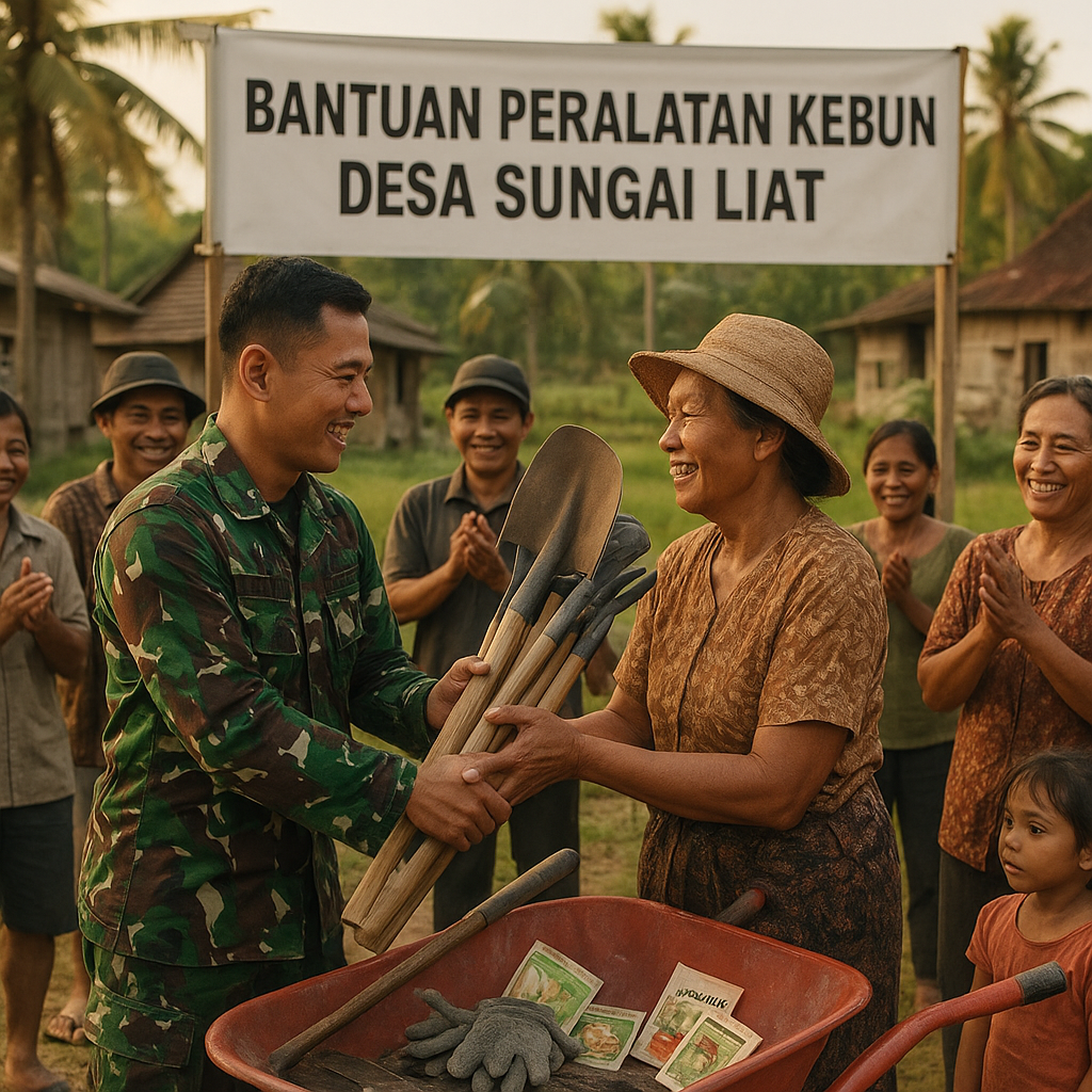 Bantuan Peralatan Kebun Datang untuk Warga Desa Sungai Liat