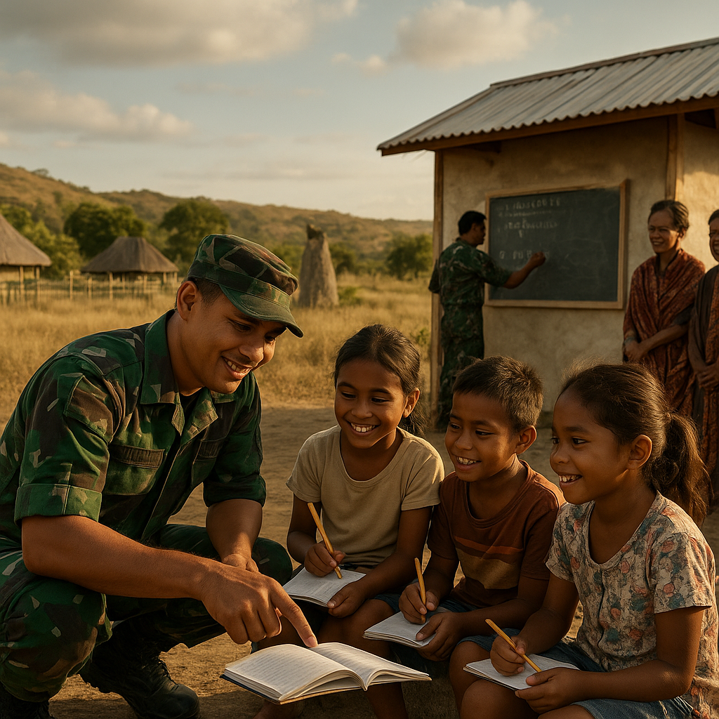 TNI Hadir di Pelosok Sumba, Membangun Sekolah dan Mengajar Anak-anak