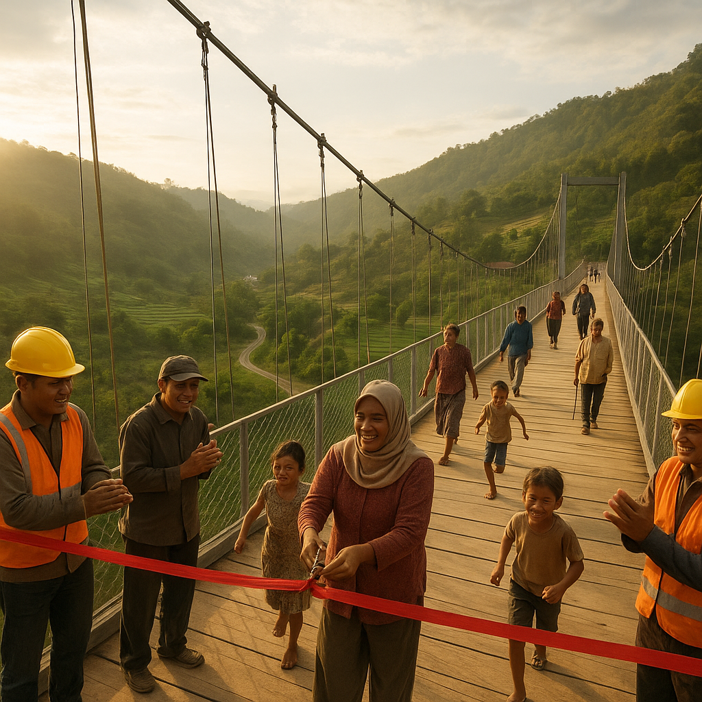 Jembatan Gantung Baru Sambungkan Dua Bukit, Warga Tak Lagi Harus Memutar 10 Km