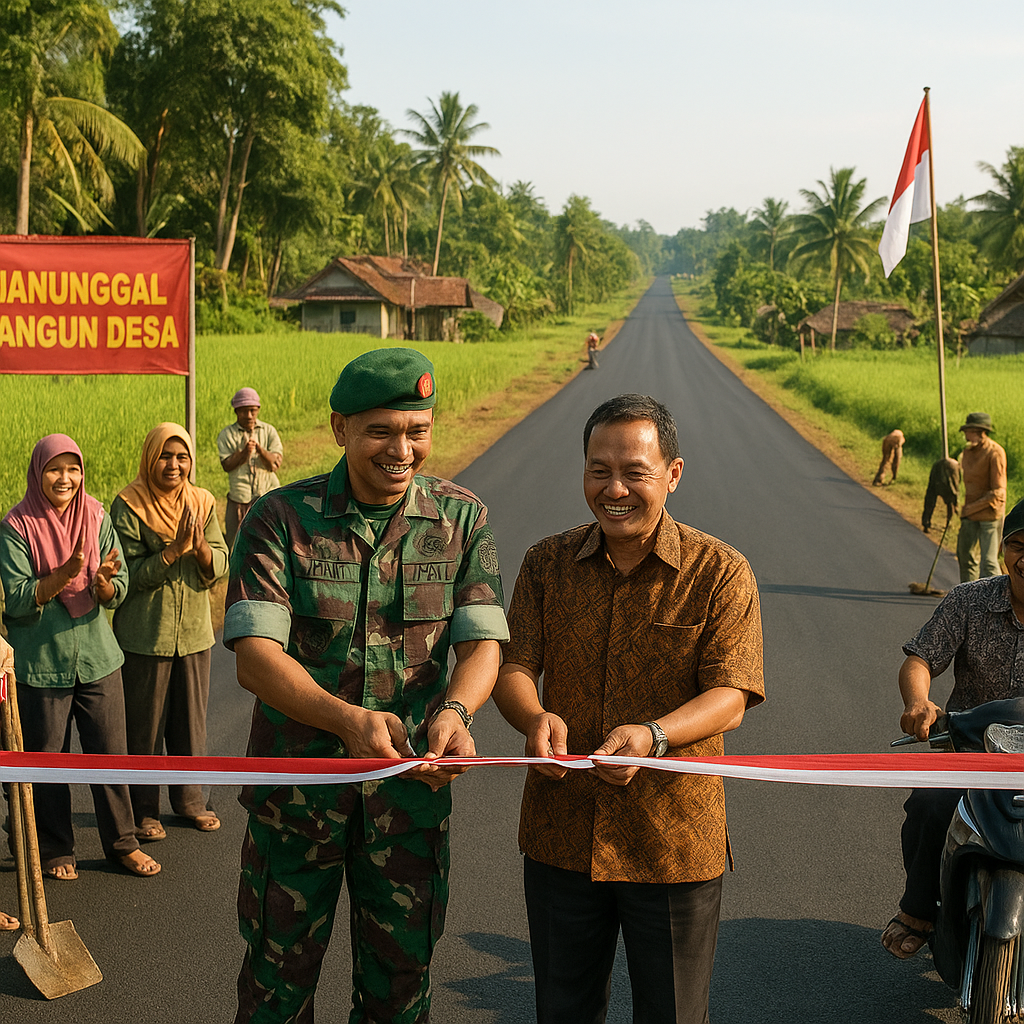 Pengaspalan Jalan Desa oleh TNI Resmikan, Warga: 'Akhirnya Motor Tak Lagi Oleng'
