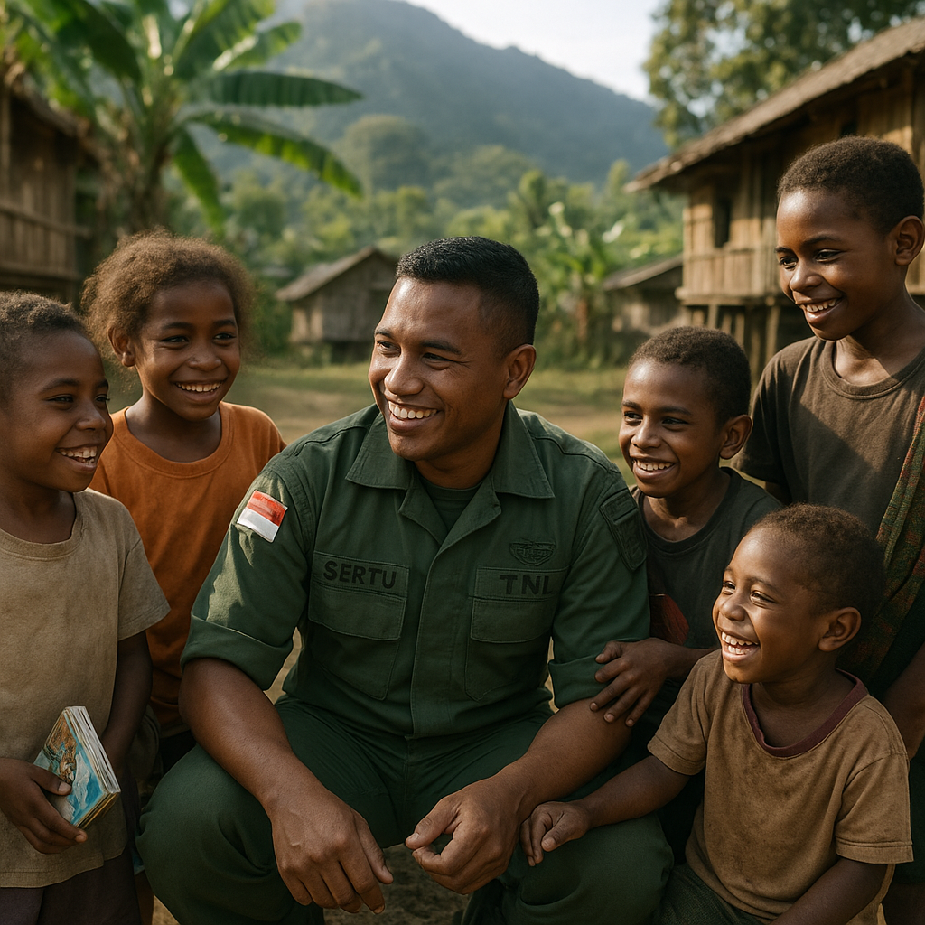 Cerita Prajurit TNI yang Menjadi 'Bapak Asuh' bagi Anak-anak di Desa Papua