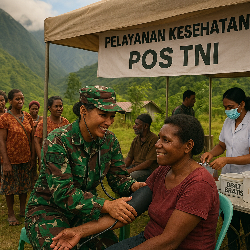 Kedekatan di Tengah Pegunungan: Pos TNI Buka Pengobatan Gratis untuk Warga Ukuneri