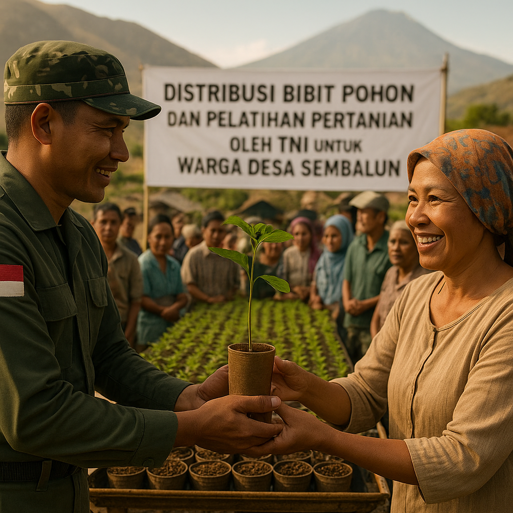 Distribusi Bibit Pohon dan Pelatihan Pertanian oleh TNI untuk Warga Desa di Lombok