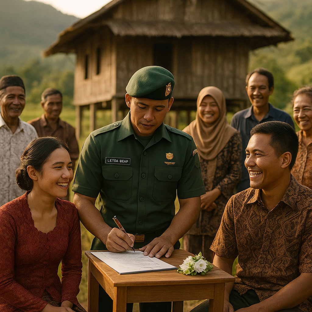 Kisah Komandan Pos TNI yang Jadi Wali Nikah bagi Pasangan Muda di Desa Terpencil