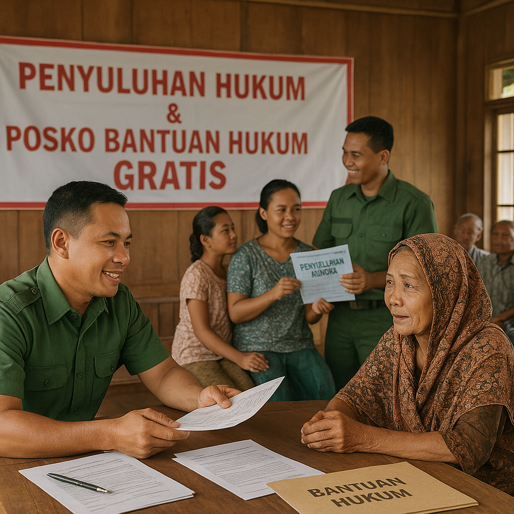 TNI Gelar Penyuluhan Hukum dan Bantuan Hukum Gratis untuk Warga Desa