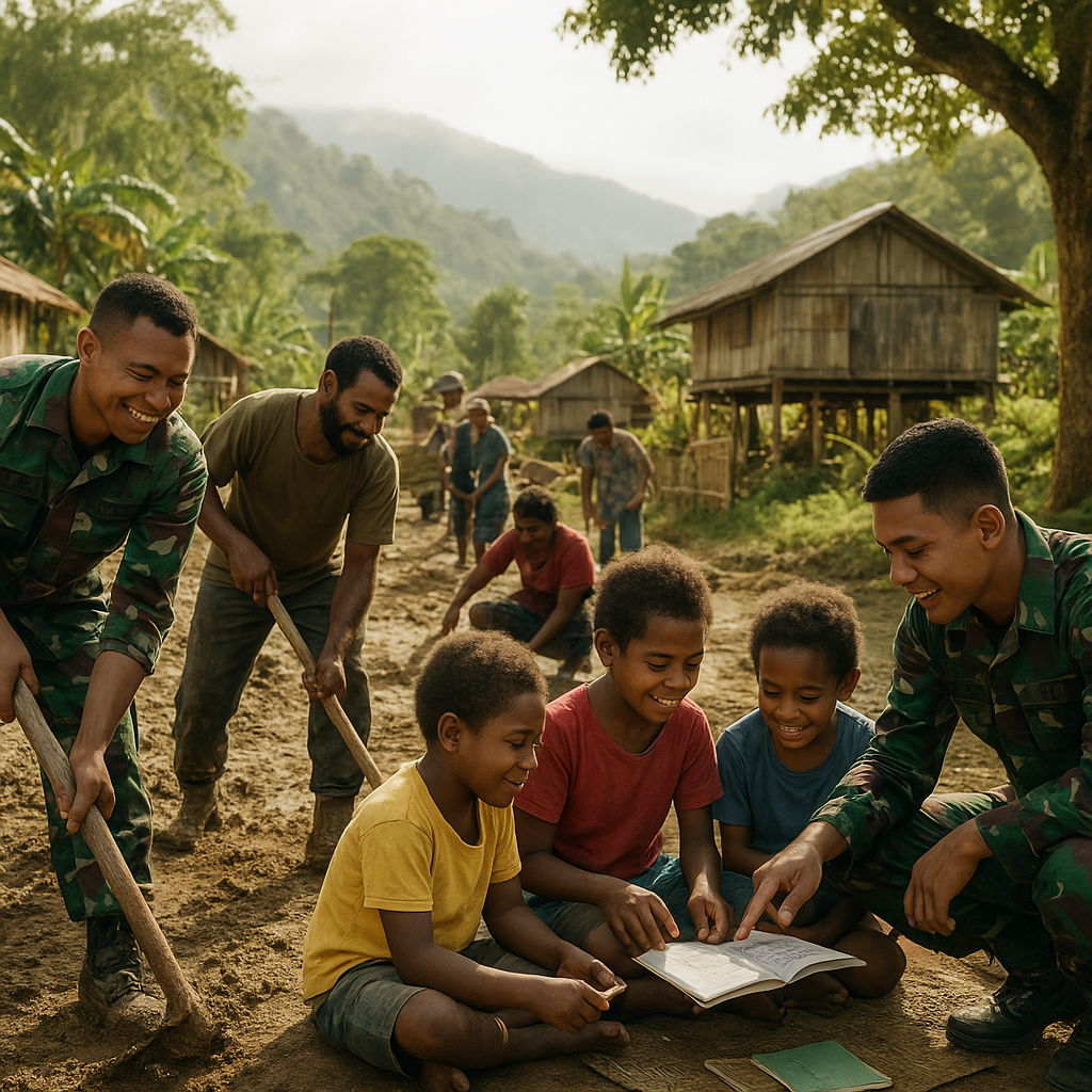 TNI Membangun Sinergi dengan Desa Terpencil di Papua: Cerita Kedekatan di Tengah Alam