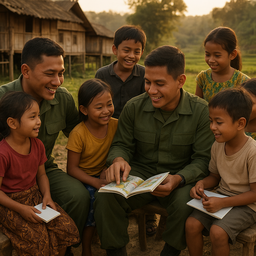 Cerita Kehangatan: Prajurit TNI Menjadi 'Kakak' untuk Anak-anak di Desa Terpencil