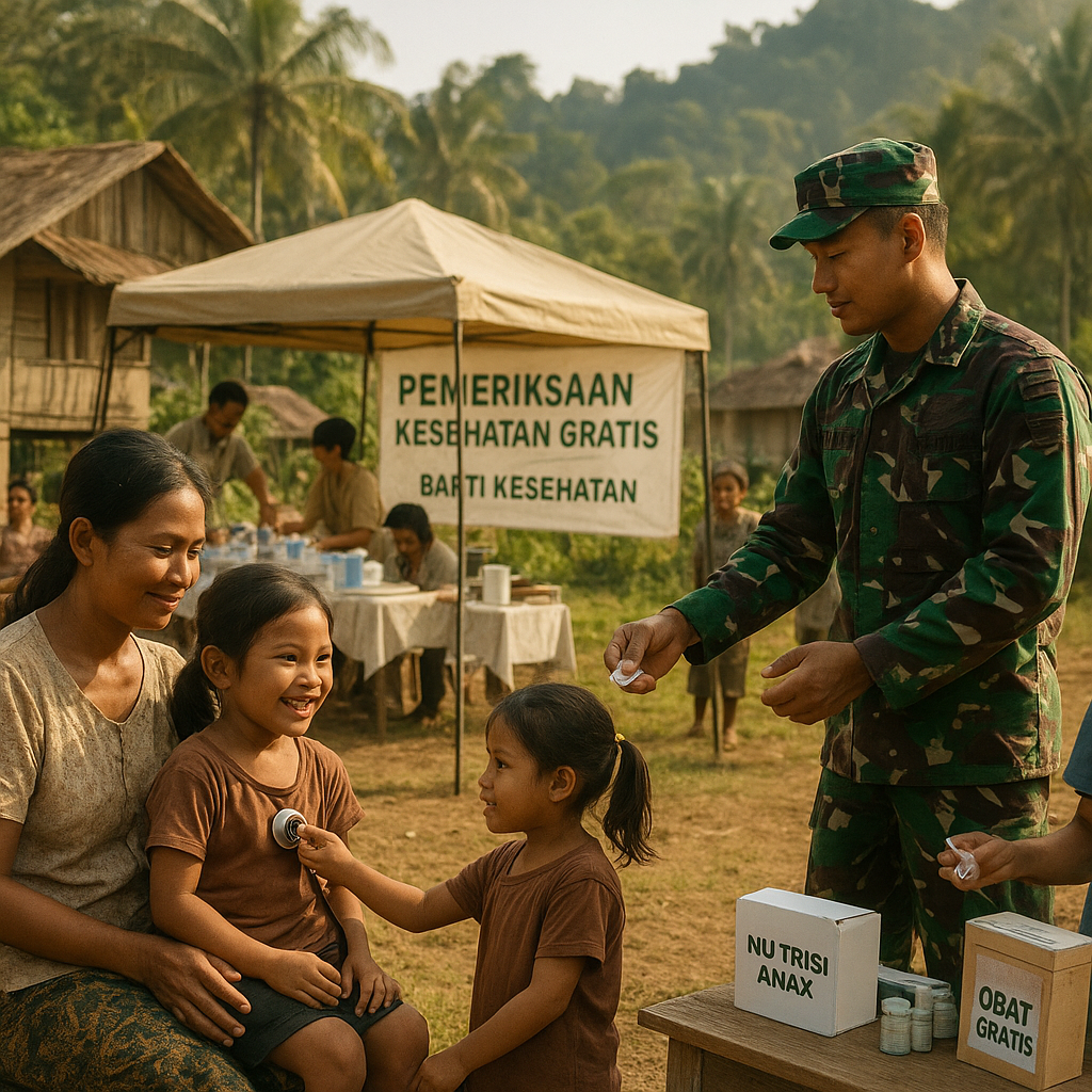 Tentara dan Dokter Keliling, Sembuhkan Senyum Anak-anak di Dusun Terpencil Kalimantan