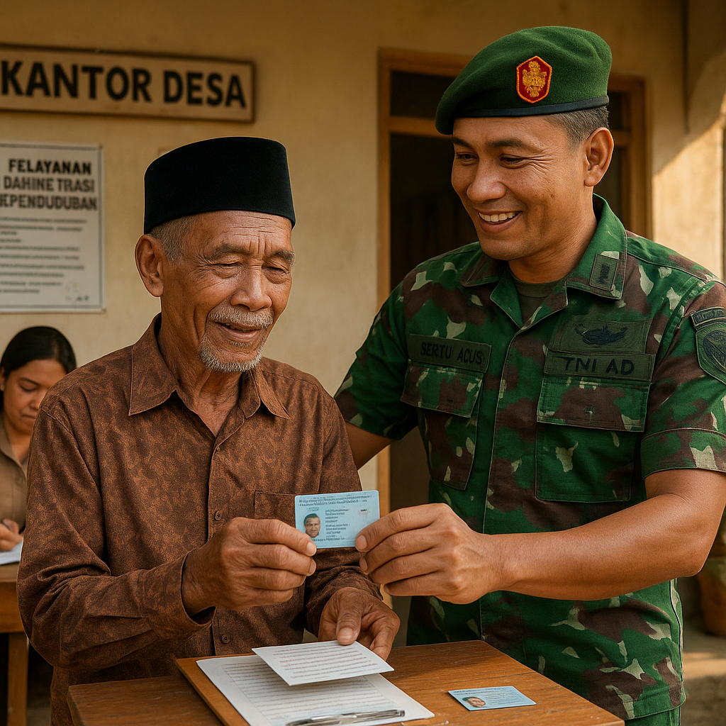 Pak Darno, 70 Tahun, Akhirnya Punya KTP Setelah Ditolak Lima Kali—Berkas Dibantu oleh Babinsa