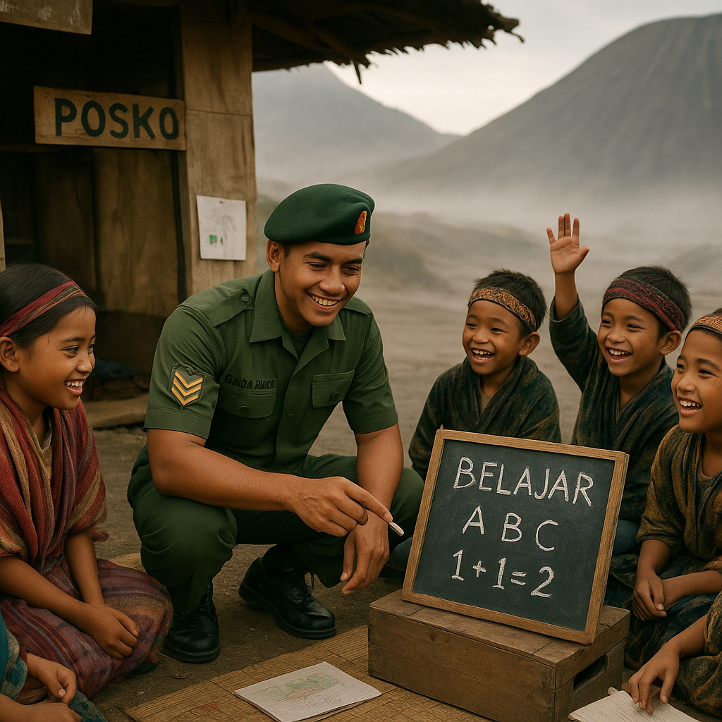 Kisah Prajurit TNI yang Jadi 'Guru Dadakan' untuk Anak-anak Pegunungan Tengger