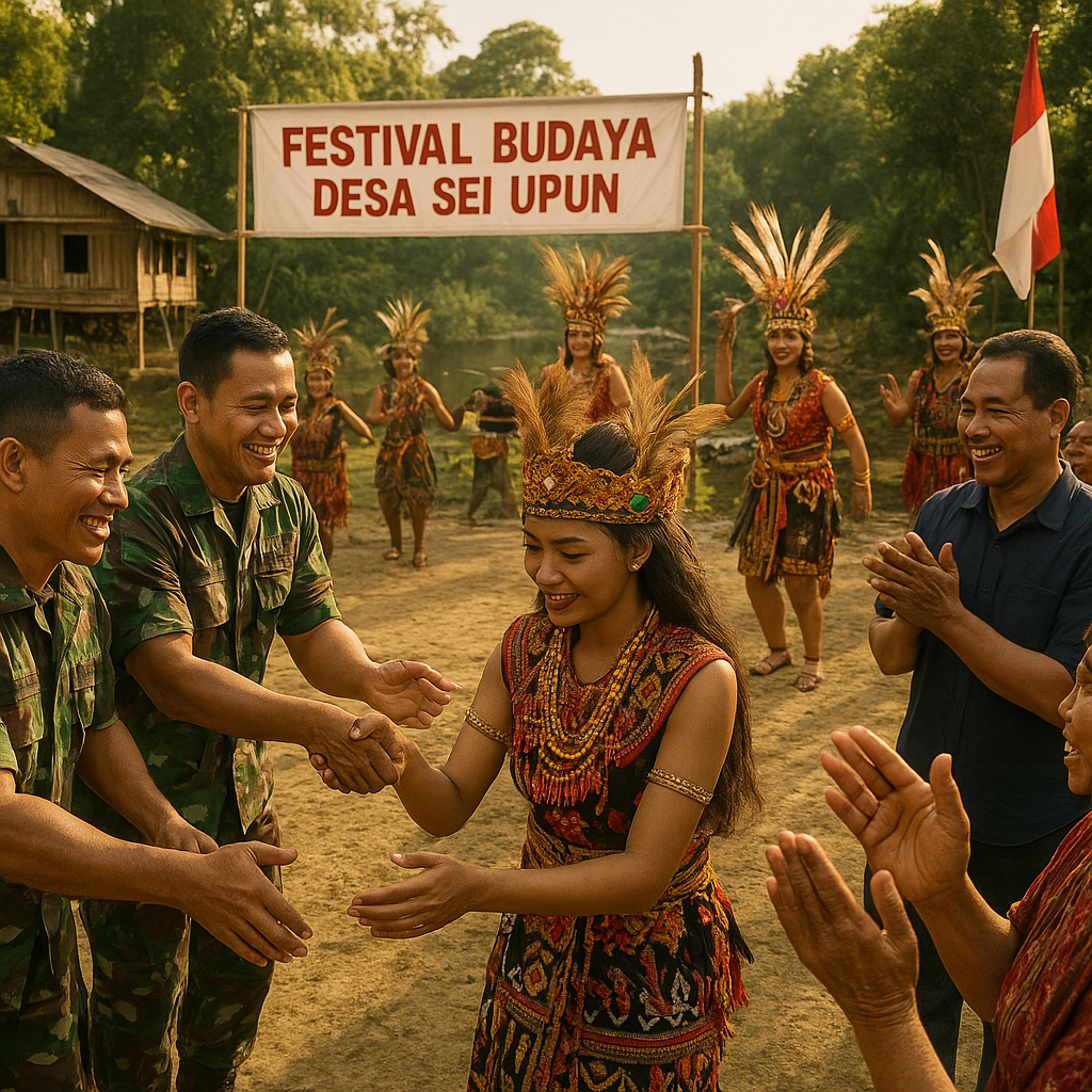 Festival Budaya Desa Perbatasan: TNI dan Warga Rayakan Keberagaman dengan Tarian dan Lagu