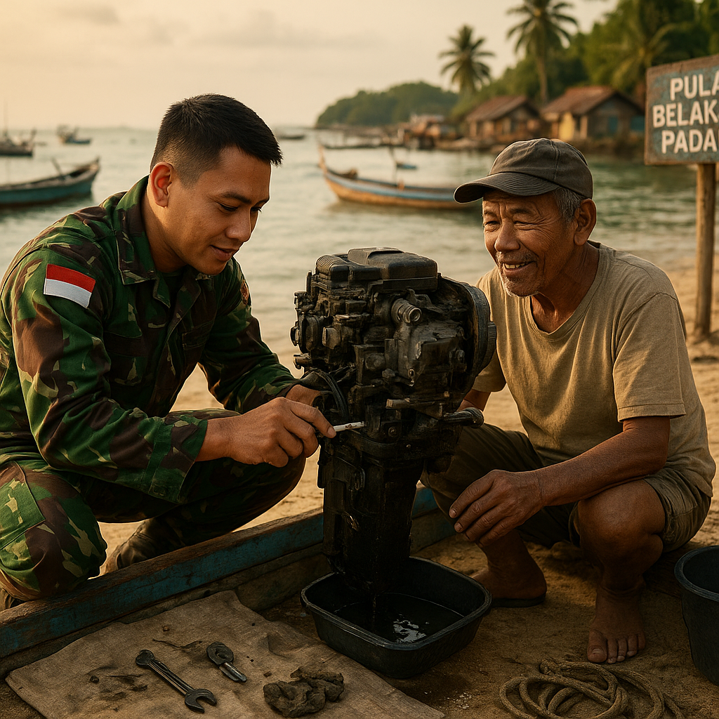 Kisah Nelayan di Kepulauan Riau yang Didampingi TNI Atasi Kerusakan Mesin Kapal