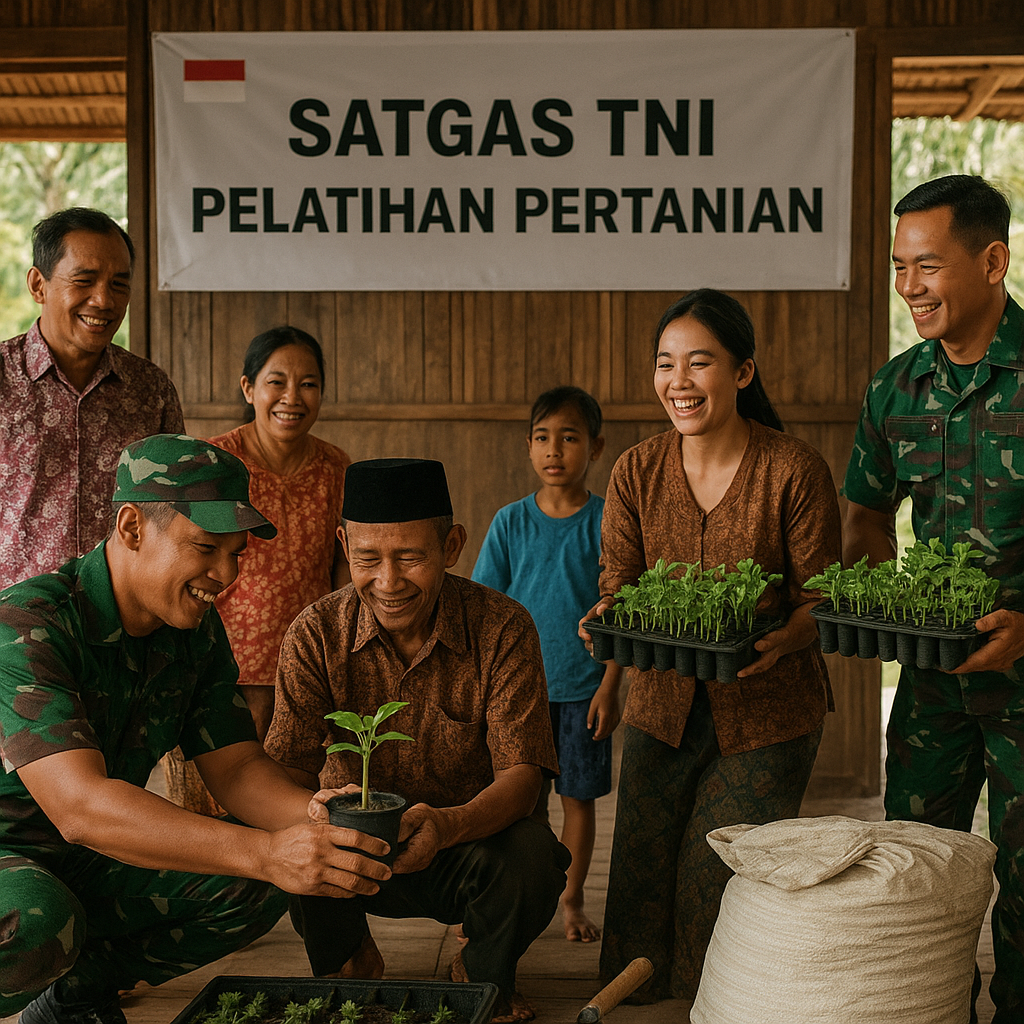 Satgas TNI Bagikan Bibit dan Pelatihan Pertanian untuk Warga Desa Perbatasan Kalimantan