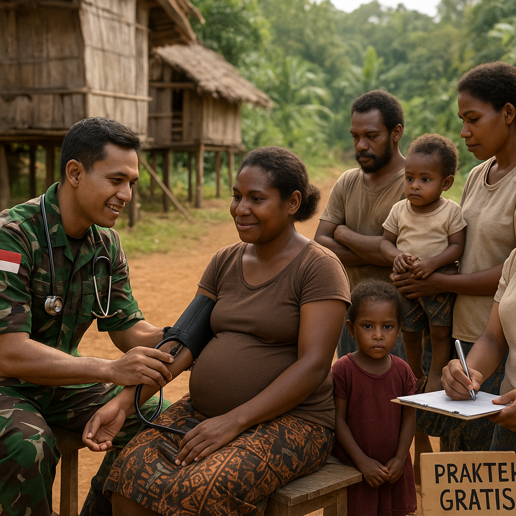 Dokter Prajurit TNI Buka Praktek Gratis di Pedalaman Papua, Bantu Ibu Hamil dan Balita
