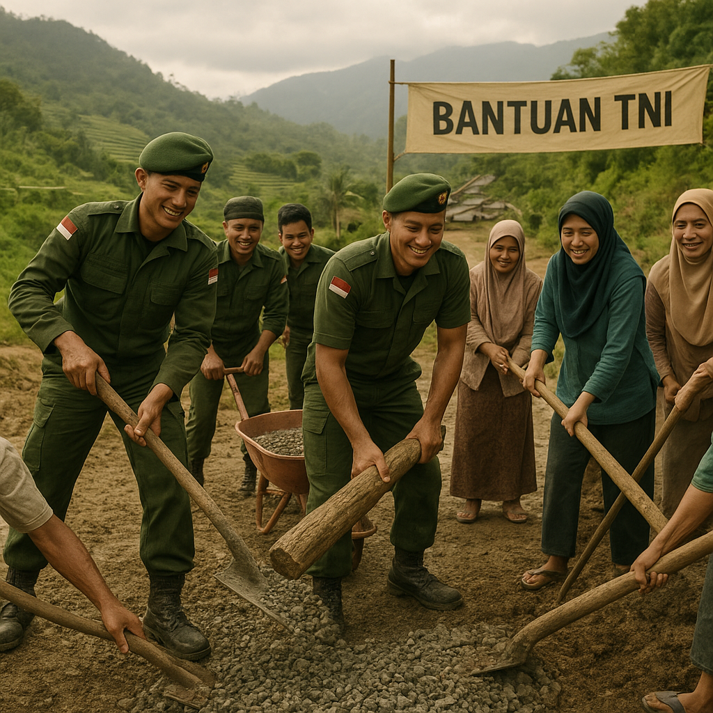 Bantuan dari TNI: Perbaikan Jalan Desa di Pegunungan Aceh