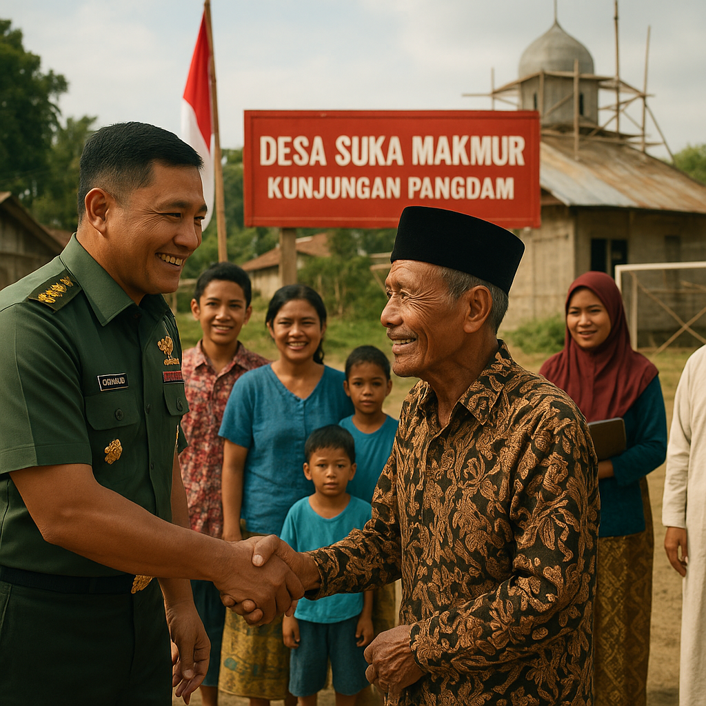 Pangdam Kunjungi Desa Binaan, Janjikan Bantuan Lanjutan untuk Sarana Ibadah dan Olahraga