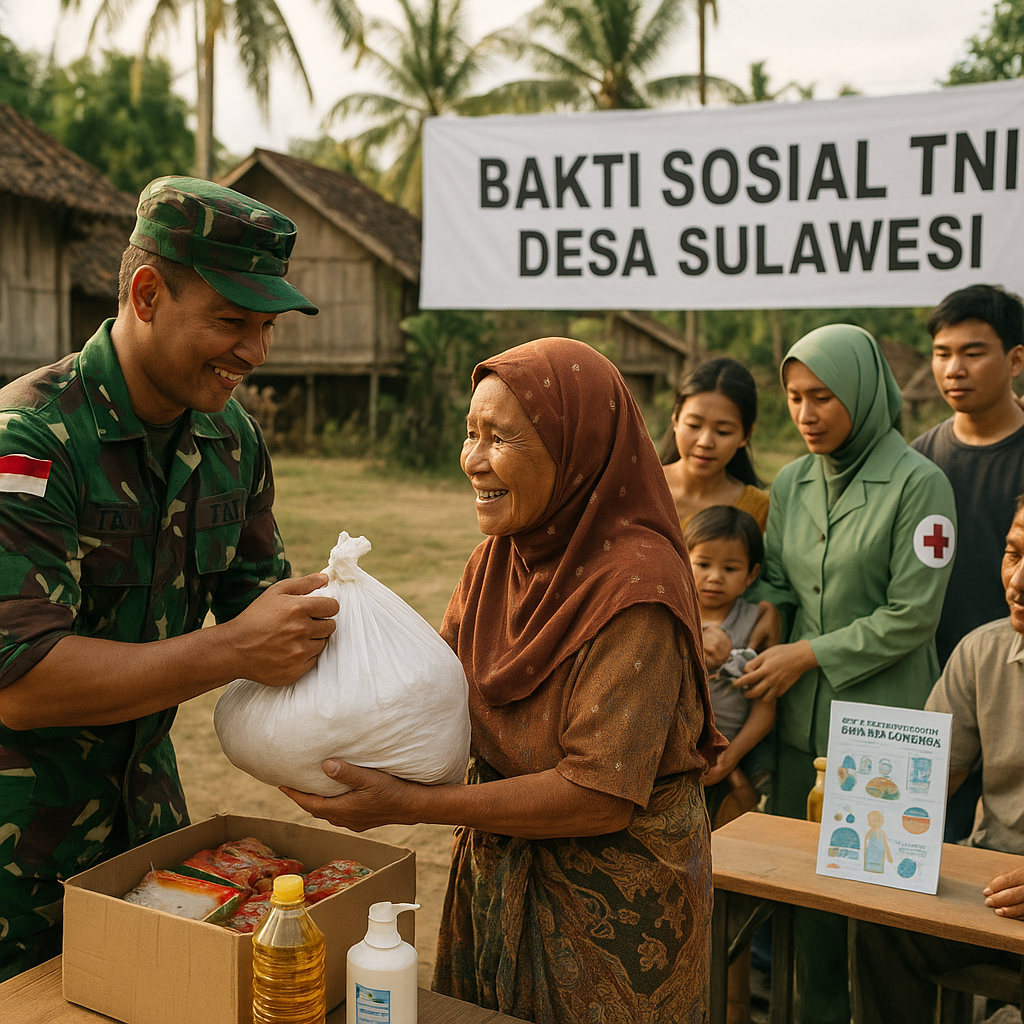 Kegiatan Bakti Sosial TNI di Desa Sulawesi: Distribusi Sembako dan Pendidikan Kesehatan