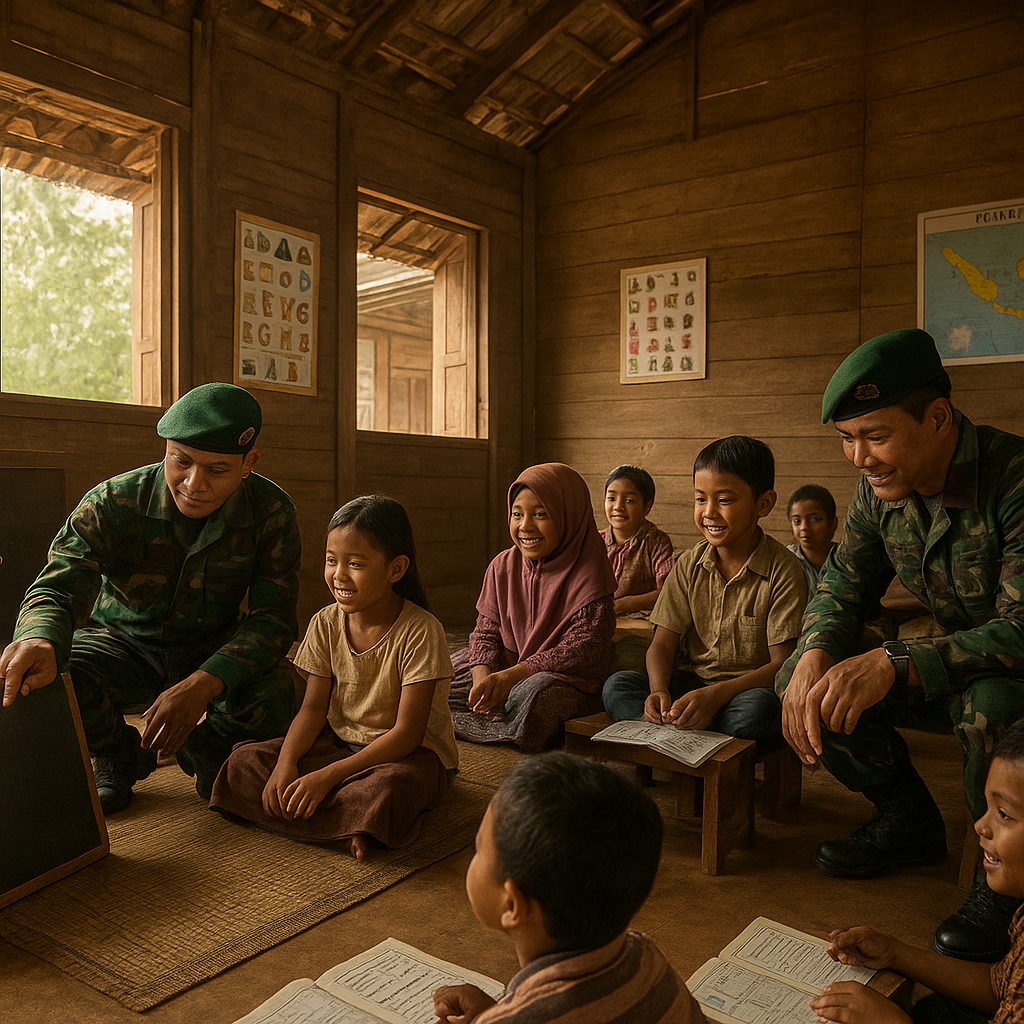 Kisah Prajurit TNI yang Jadi Guru Dadakan untuk Anak-anak Desa di Jawa Tengah