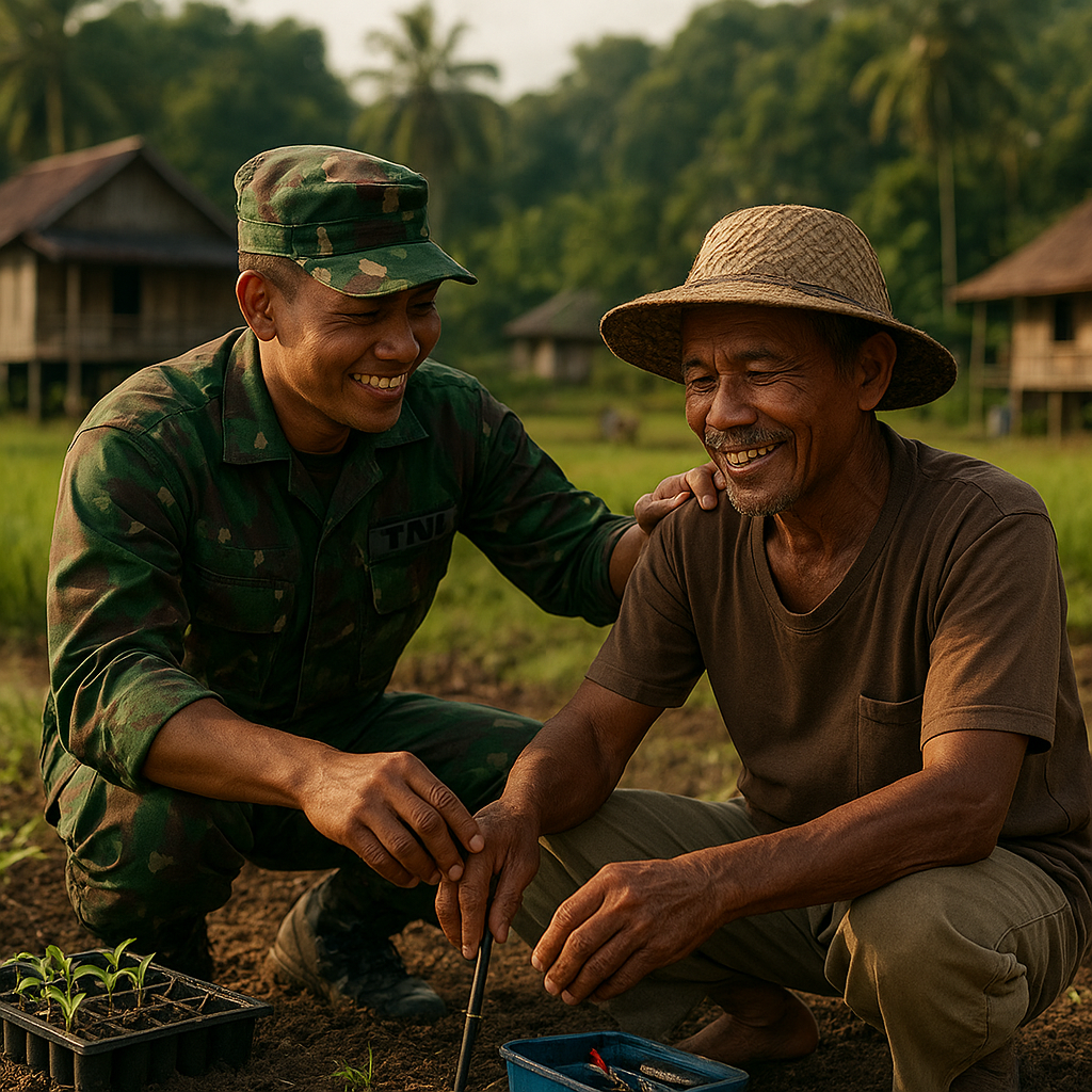 Cerita dari Pelosok: Prajurit TNI Membantu Petani di Desa Kalimantan