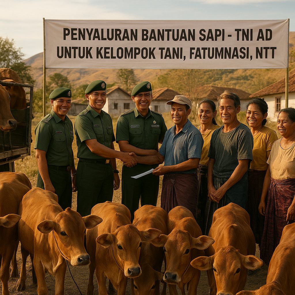 TNI AD Salurkan Bantuan Sapi untuk Kelompok Tani di NTT, Warga Senang Bisa Tingkatkan Ekonomi