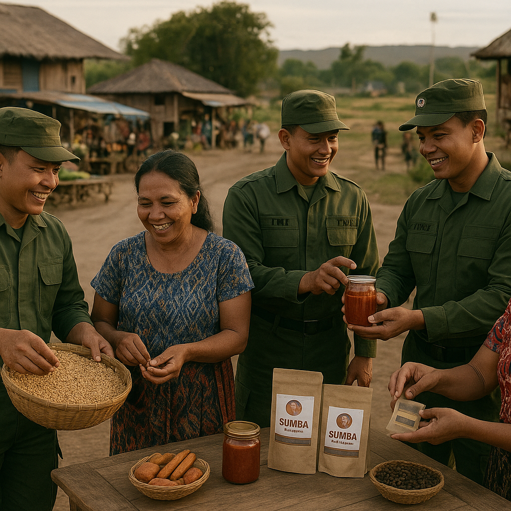 Dari Ladang ke Pasar: TNI Bantu Warga Desa di Sumba Timur Kelola Hasil Pertanian Jadi Produk Unggulan