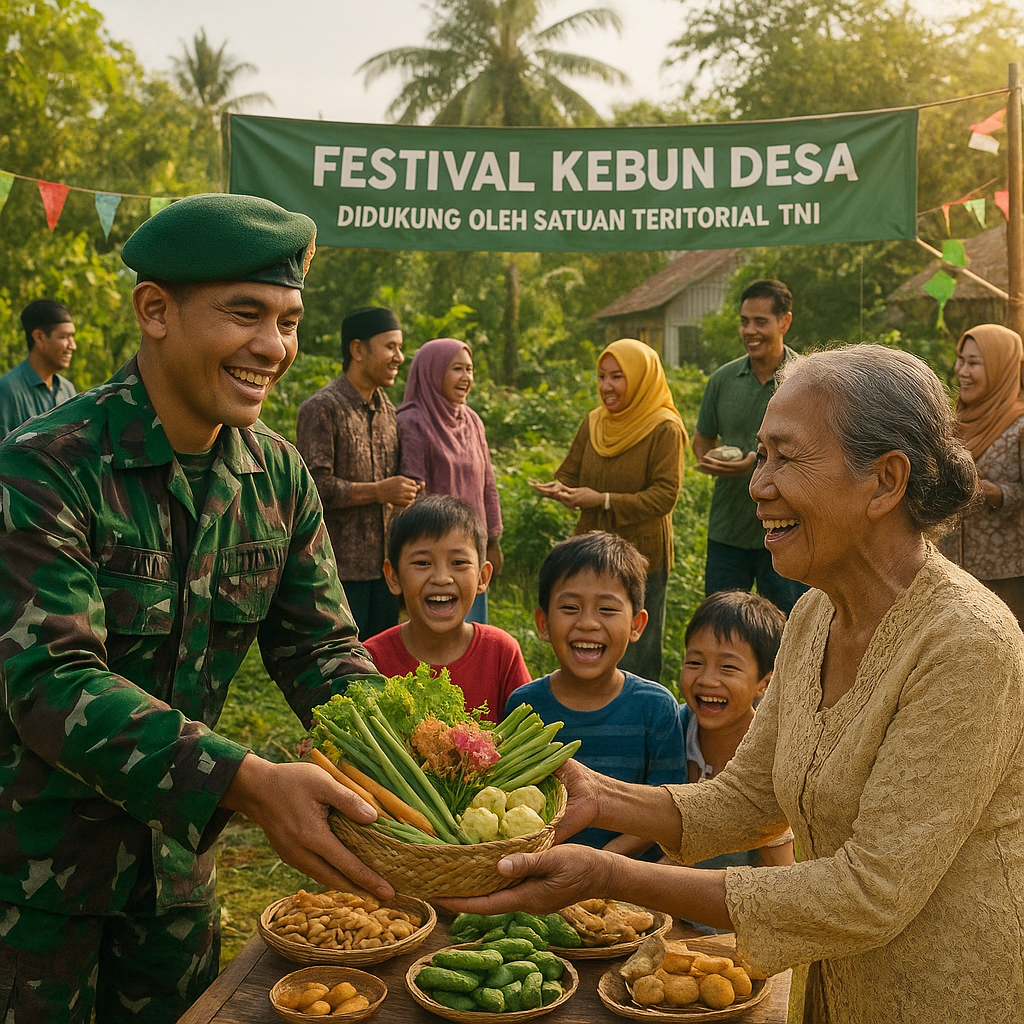 Kabar Desa Kita: Festival Kebun Desa yang Didukung oleh Satuan Teritorial TNI Meriahkan Hari Raya