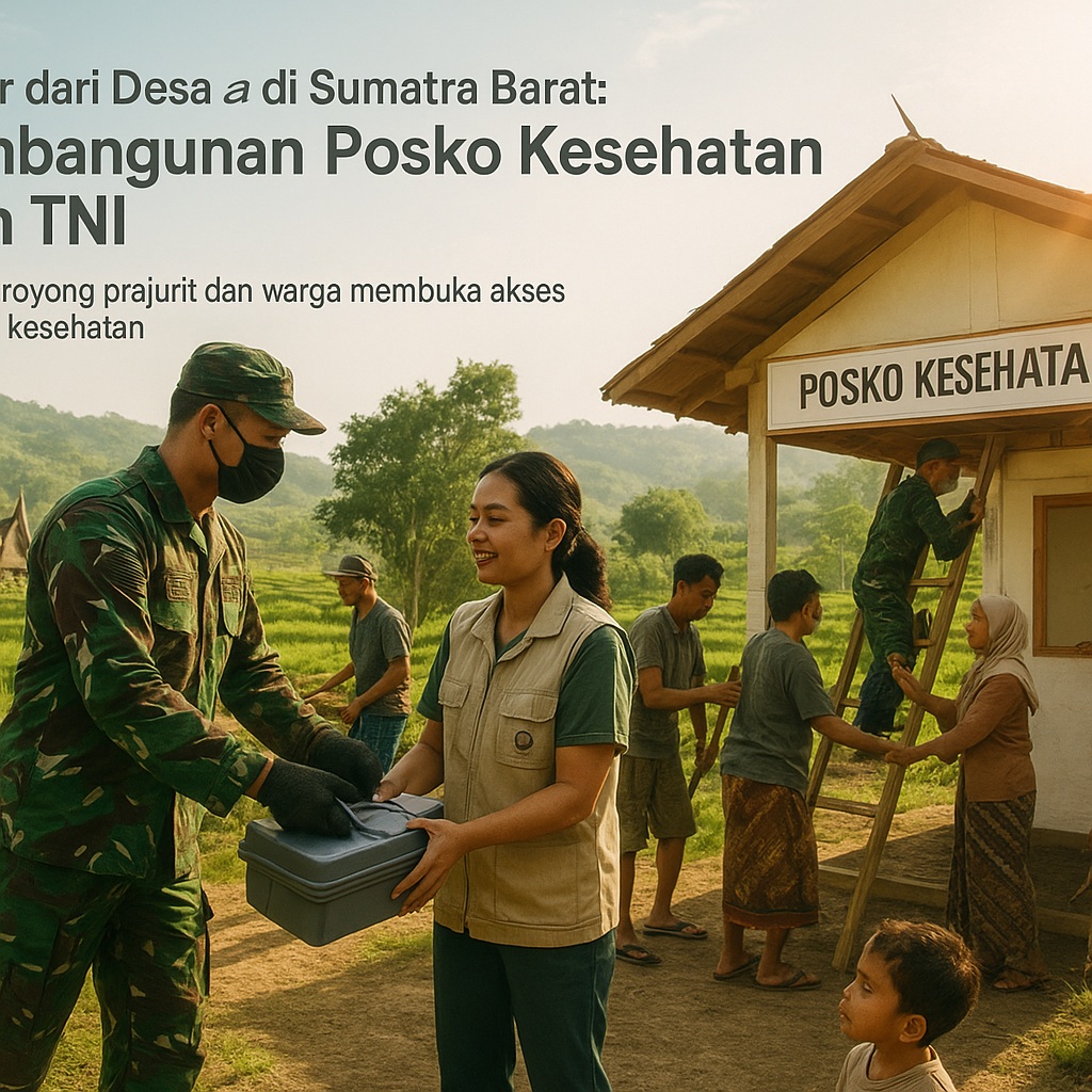 Kabar dari Desa di Sumatra Barat: Pembangunan Posko Kesehatan oleh TNI