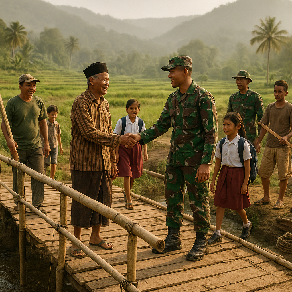 Kilas Pelosok: Jembatan Sederhana yang Dibangun oleh Warga dan TNI Menghubungkan Dusun Terisolasi