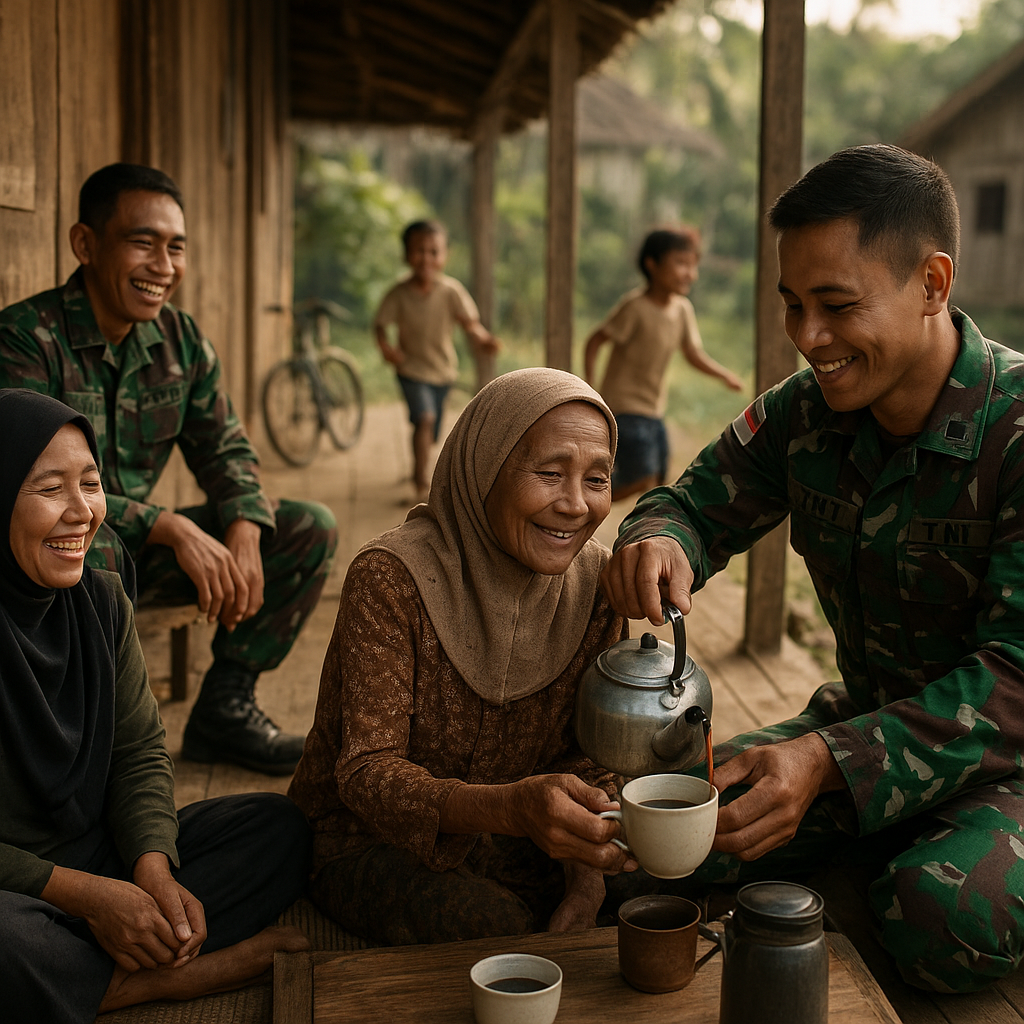 Hari Minggu di Dusun Jomblang, Kopi dan Senyum Prajurit TNI