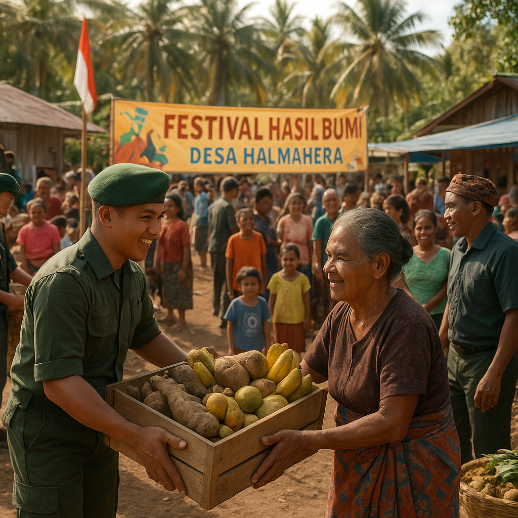 Festival Hasil Bumi Desa Terpencil di Halmahera Dihadiri dan Didukung Penuh oleh TNI