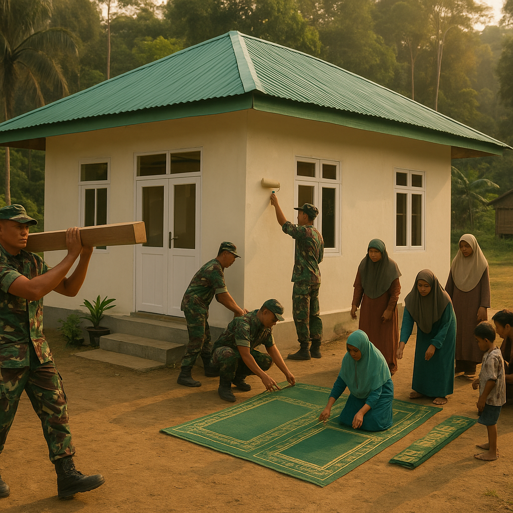 Renovasi Musala oleh Prajurit TNI di Pedalaman Kalimantan Jadi Pusat Kebersamaan Baru