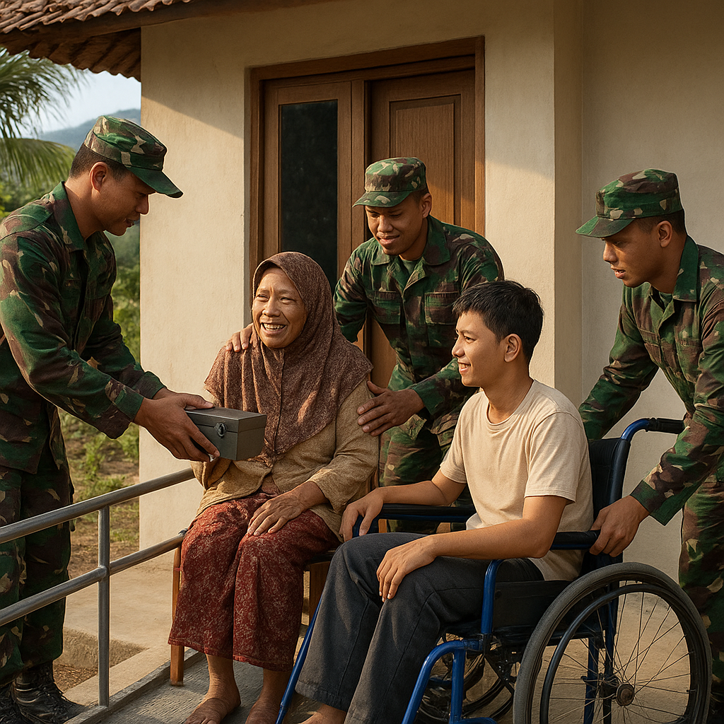 Program Bedah Rumah TNI untuk Keluarga Lansia dan Penyandang Disabilitas di Lombok