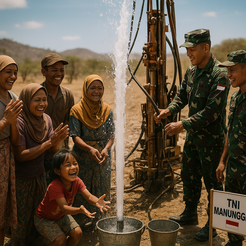 Program TNI Manunggal Bangun Sumur Bor untuk Atasi Krisis Air di NTT