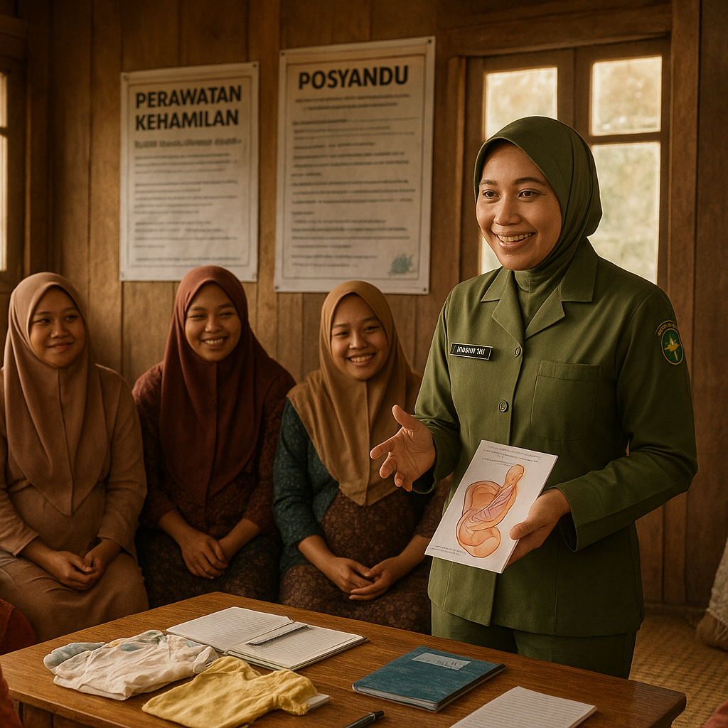 Kelas Ibu Hamil oleh Bidan TNI di Pedalaman Aceh Disambut Antusias
