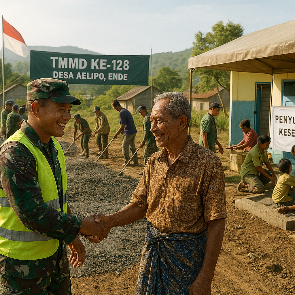 TMMD Ke-128 Resmi Bergulir di Wewaria, TNI Bangun Desa Bersama Rakyat
