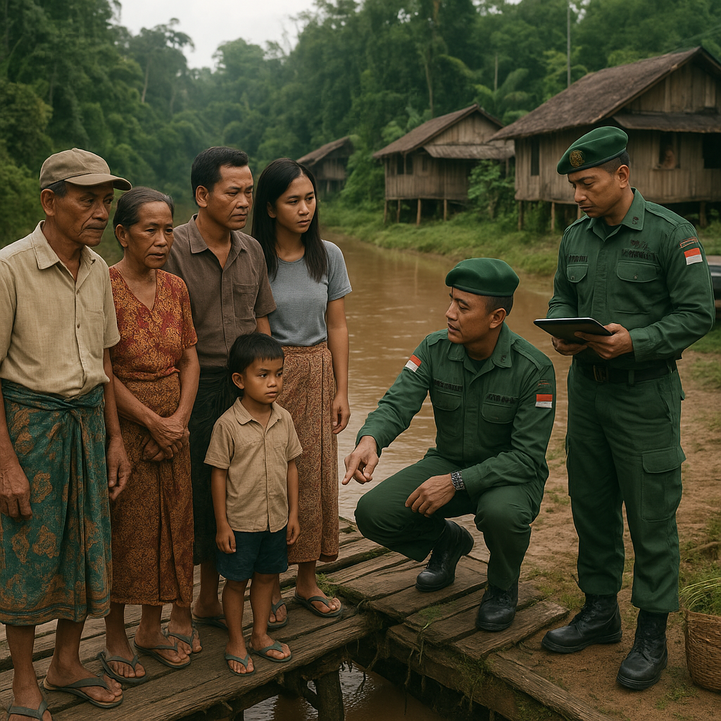 Aspirasi Warga Pelosok Kalimantan: Minta Bantuan TNI untuk Perbaiki Jembatan Usang Penghubung Kampung