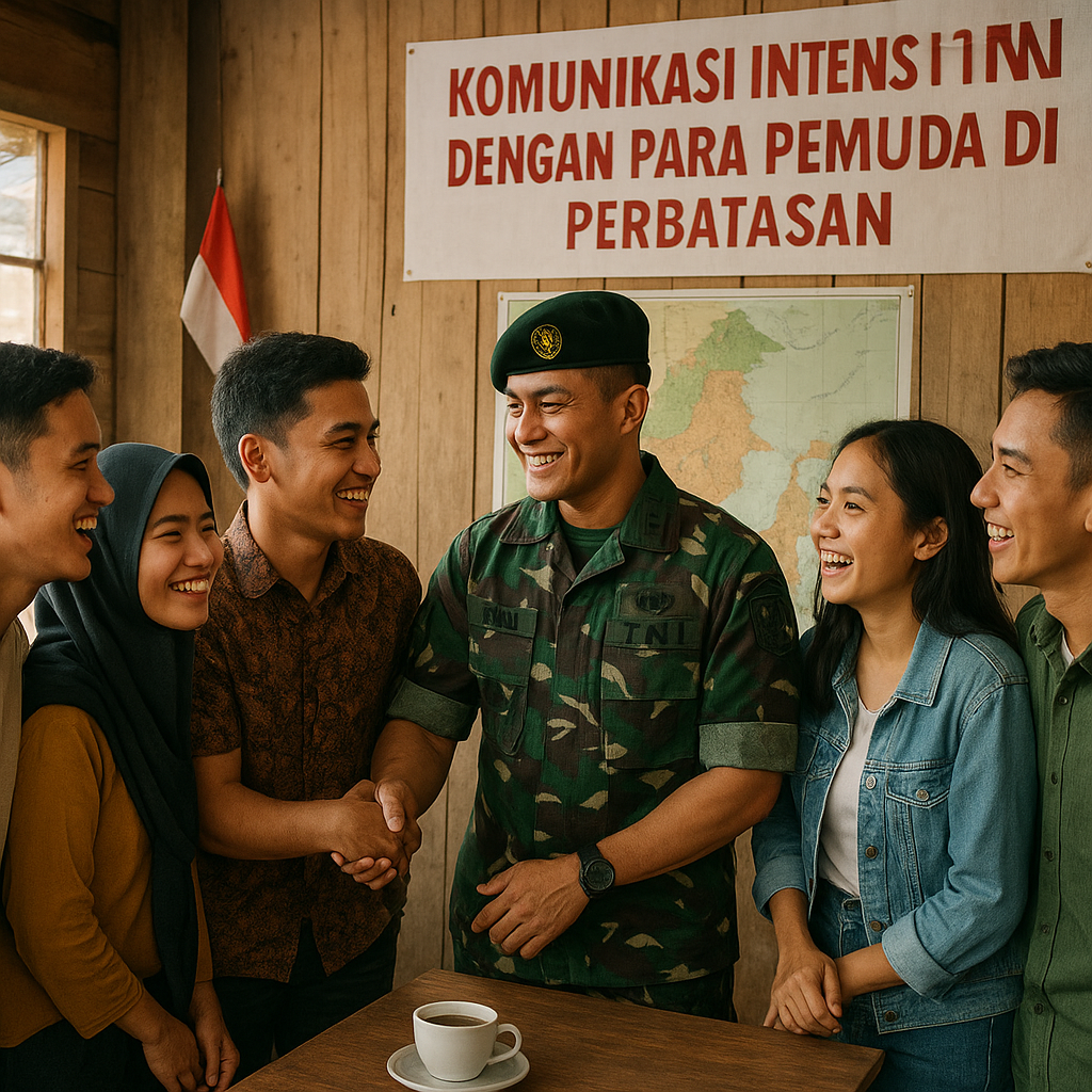 Komunikasi Intens TNI dengan Para Pemuda di Perbatasan, Bangun Semangat Cinta Tanah Air