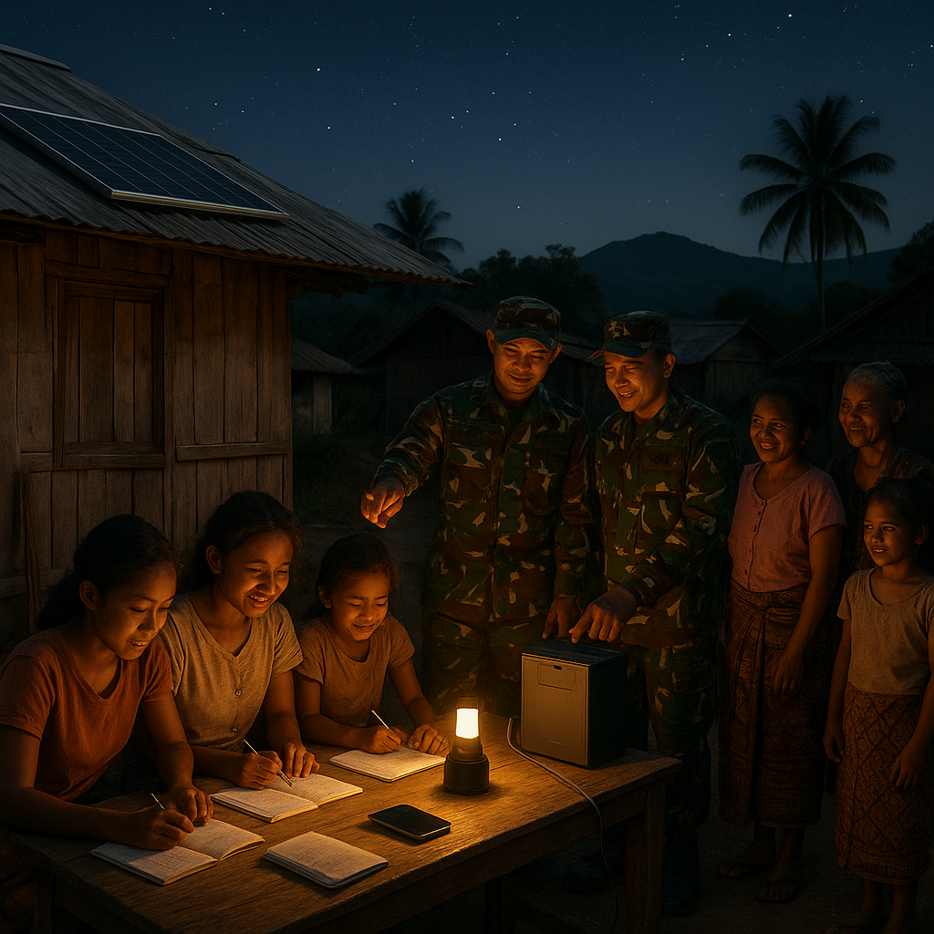 Kilas Pelosok: Desa Terpencil di NTT kini Punya Akses Listrik dari Solar Panel TNI