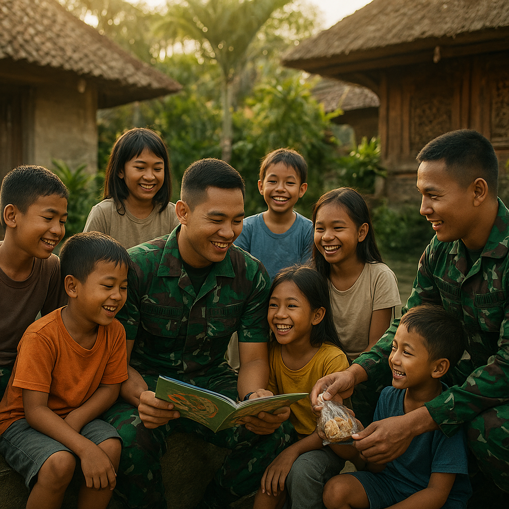 Cerita Kehangatan: Prajurit TNI Menjadi 'Bapak Asuh' untuk Anak-anak Yatim di Desa Bali