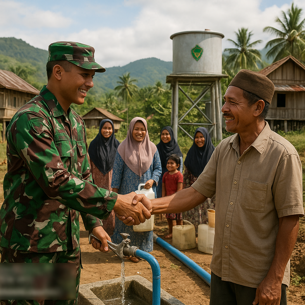 Kilas Pelosok: Desa Terpencil di Aceh kini Punya Sistem Air Bersih dengan Bantuan TNI